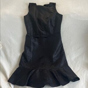 NWOT J. Crew Black Party Cocktail Sleeveless Dress Ruffle Hem chic feminine